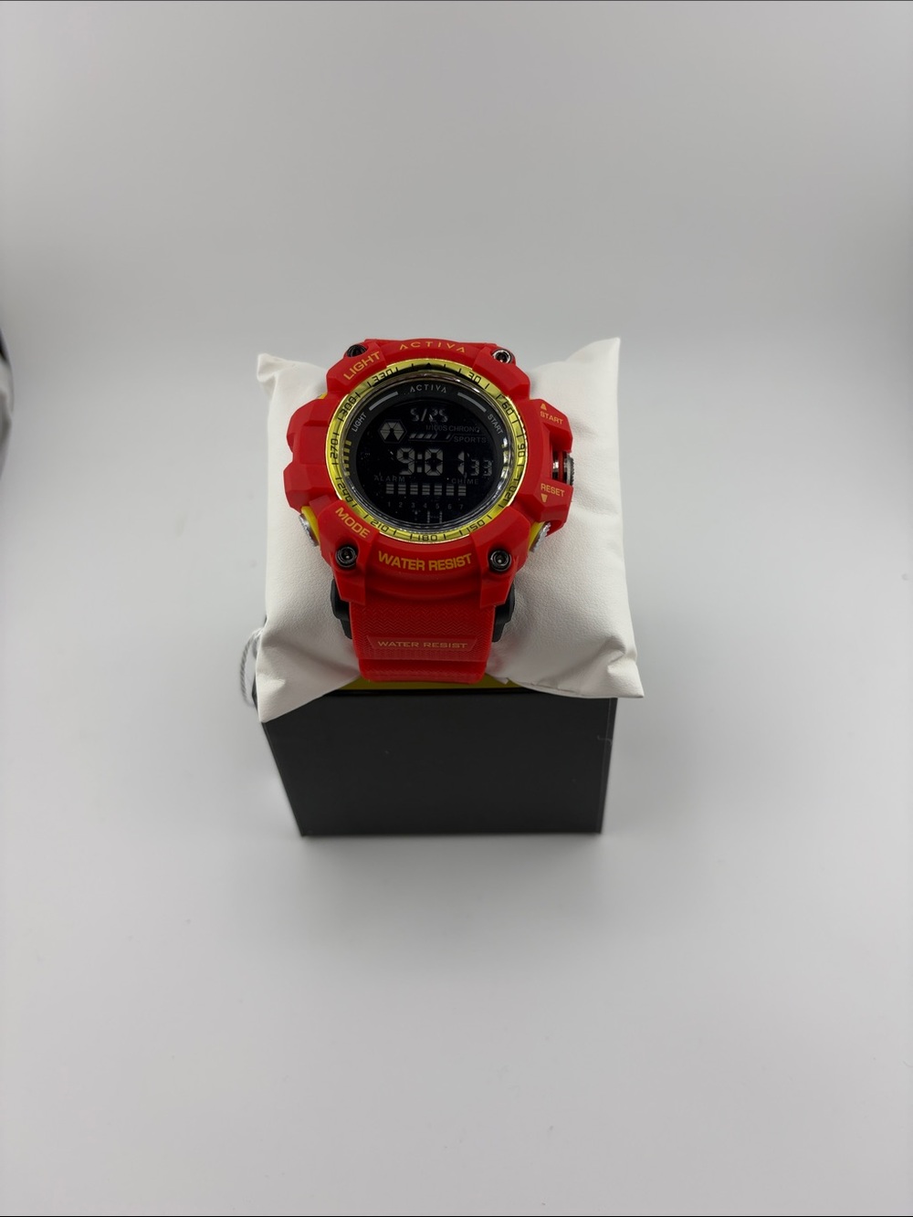 Activa Red Digital Sport Watch with Yellow Accent